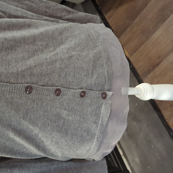 NWT Basler Grey wool & silk button up cardigan with left chest details - Picture 11 of 11